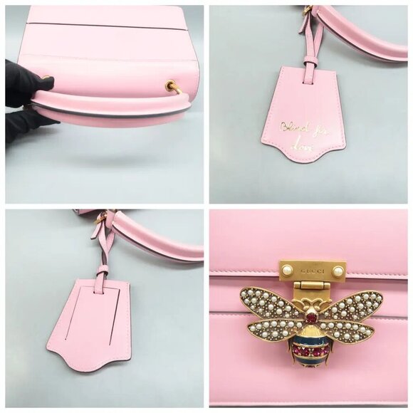 100% Authentic GUCCI Queen Margaret Multicolor Leather Satchel - Picture 9 of 12